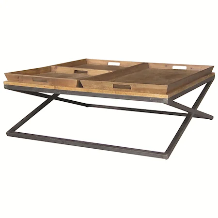 Jax Square Coffee Table with Tray-Style Top